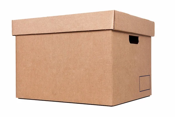 Cardboard Boxes White Background Real Estate Concept — Stock Photo, Image