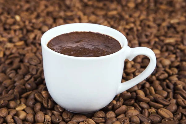 Egy Csésze Forró Kávé Egy Asztal Háttér Török Kávé — Stock Fotó