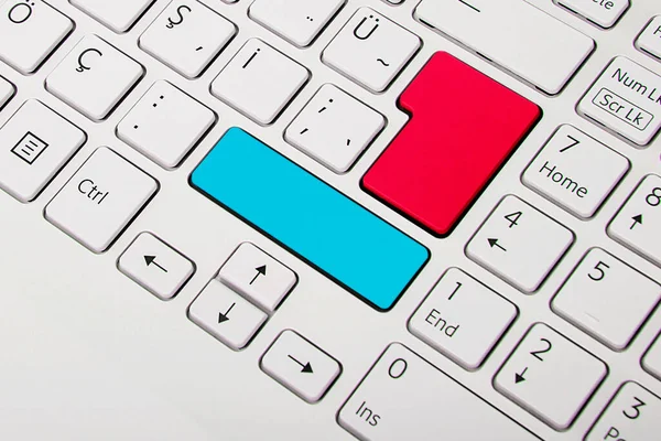 Blue Red Keys Top Keyboard — Stock Photo, Image