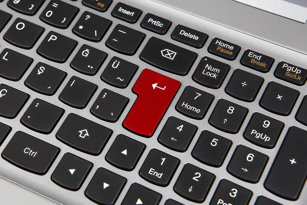 Red Black Keys Top Keyboard — Stock Photo, Image