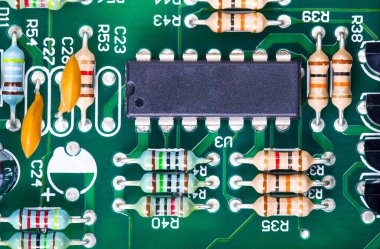 Elektronik kart. Bilgisayar parçaları.