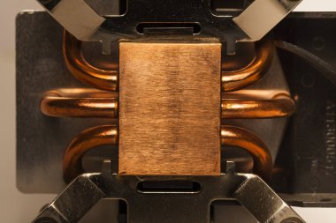 Bilgisayar soğutucu parçaları. Ayrıntılı yakın plan.