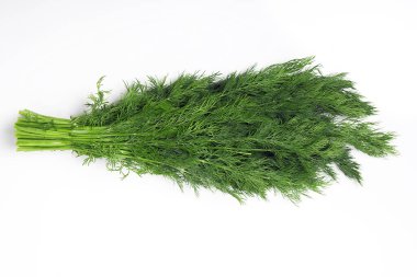 Beyaz arka planda izole edilmiş taze bitki yaprakları..