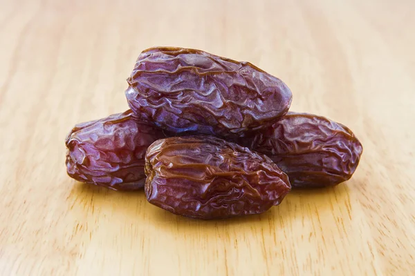 Juicy Dates Wooden Table Healthy Food Concept — 图库照片