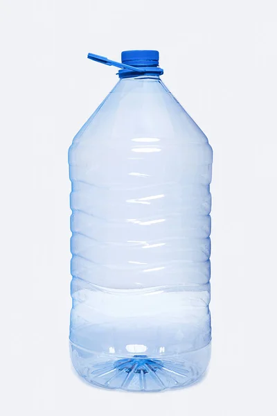 Botol Air Plastik Besar Dengan Latar Belakang Putih Tukang Kayu — Stok Foto