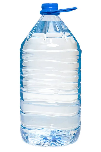 Beyaz arka planda büyük plastik su şişesi. Plastik çocuk..