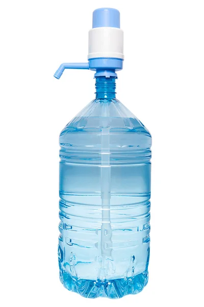 Grande Bouteille Eau Plastique Sur Fond Blanc Carboy Plastique — Photo