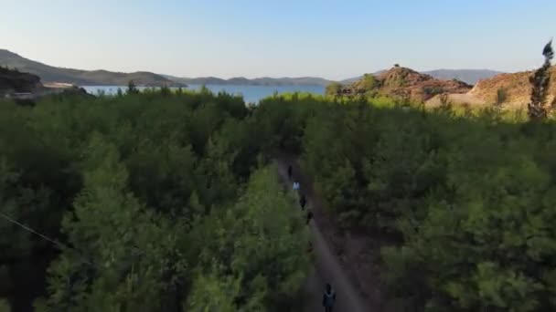 Vue Sur Rivière Forêt Entourée Arbres Turquie Marmaris Baie Bordubet — Video