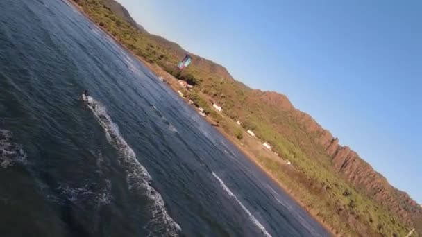 Sportsman Kitesurf Vacaciones Turquía Marmaris Bahía Brtbet Deportes Aire Libre — Vídeo de stock