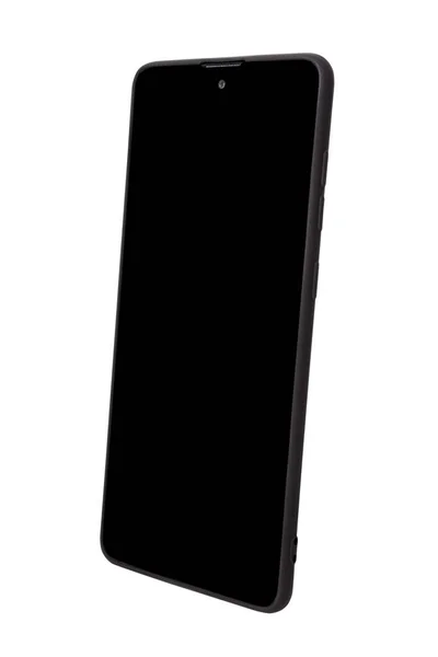 Handheld Mobiele Telefoon Leeg Scherm Voor Sjabloon Reclame Branding Technologie — Stockfoto