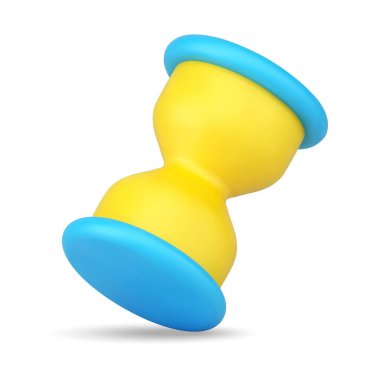 Kum Saati 3d simgesi beyaz vektör illüstrasyonunda izole edildi