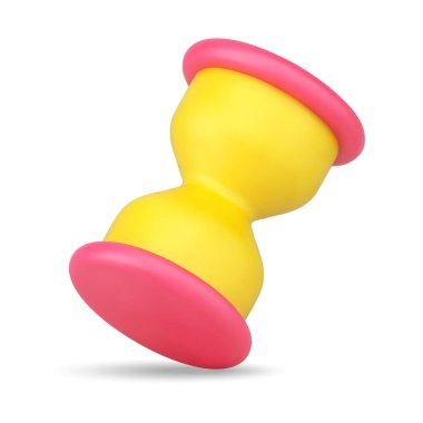 Minimalist kum saati 3d simgesi izole edilmiş vektör çizimi