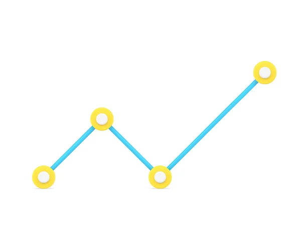 Illustrazione vettoriale isolata icona 3D diagramma linea blu — Vettoriale Stock