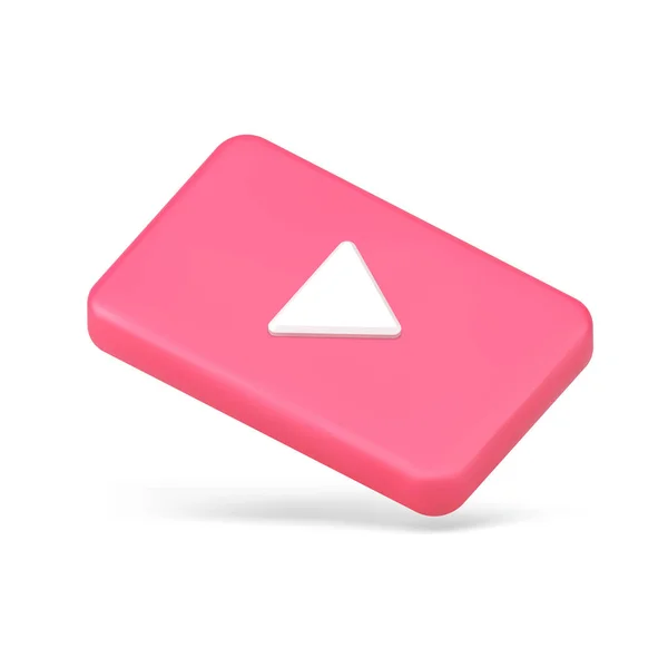 Pulsante di riproduzione rosa 3d icona vettoriale illustrazione — Vettoriale Stock