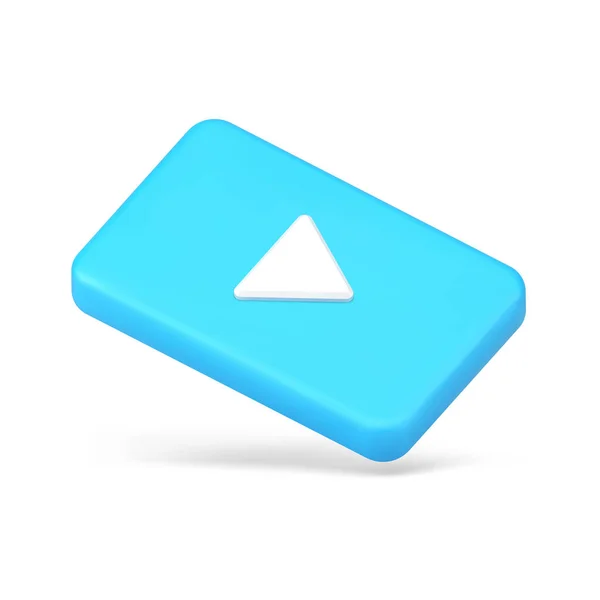 Blaue Play-Taste 3D-Symbol-Vektor-Illustration — Stockvektor