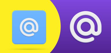 Email address sign internet connect for communications button logo set 3d icon vector illustration