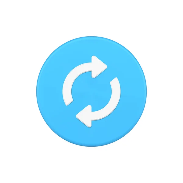 Circle arrows blue 3d icon button vector illustration — Stockvector
