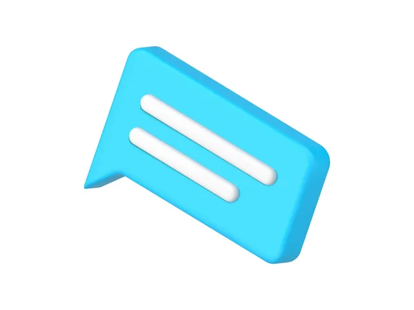 3d bleu chat message isométrique icône cyberespace communication vectoriel illustration — Image vectorielle