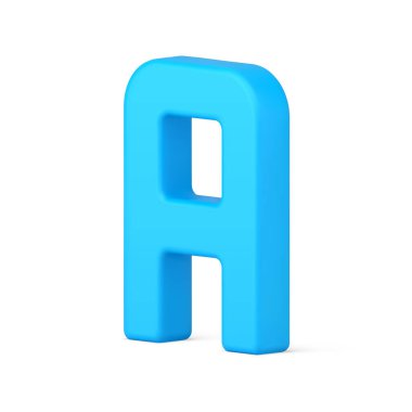 A blue letter symbol 3d isometric icon vector illustration. Logotype alphabet font for stylish type