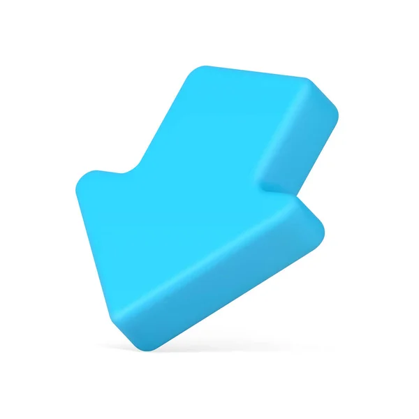 Blue arrow down icon isometric 3d vector infographic direction pointing marker navigation — Stockvektor