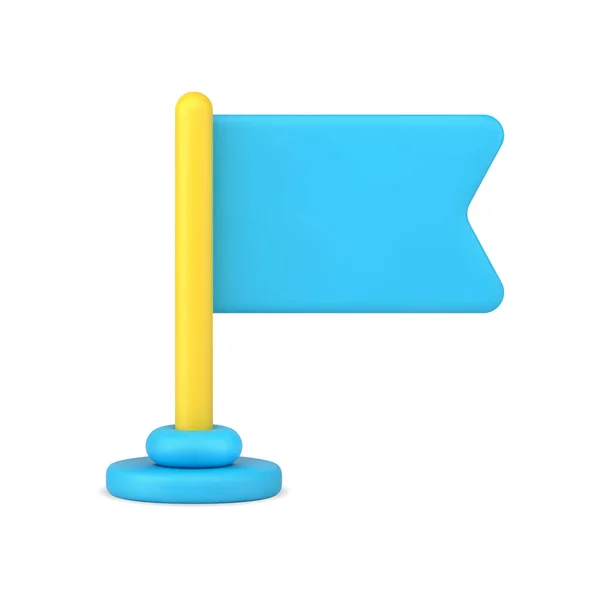 Bandera azul en cremallera 3d icono vector ilustración — Archivo Imágenes Vectoriales