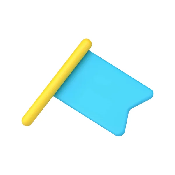 Blue flag as pushpin symbol 3d icon vector illustration — Stockový vektor