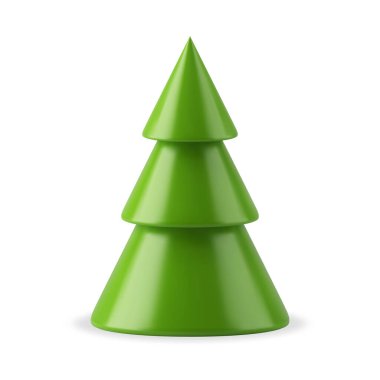 Glossy green Christmas tree toy decorative mockup realistic vector illustration Xmas element