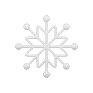 Elegant white ornamental snowflake realistic vector illustration. Luxury design decor