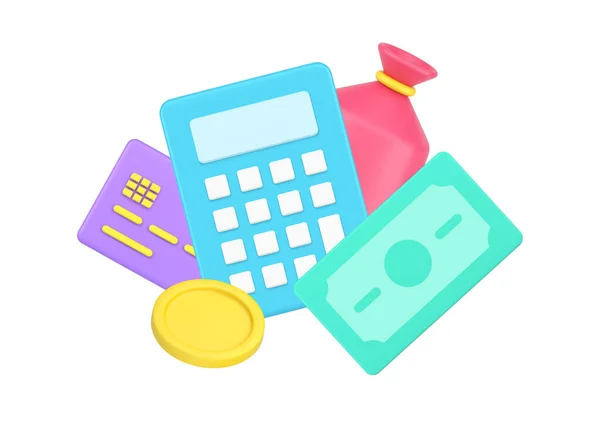 Comprobación de beneficios, inversión, presupuesto familiar, ahorros, dinero electrónico, calculadora de uso de conteo de dólares en efectivo — Vector de stock