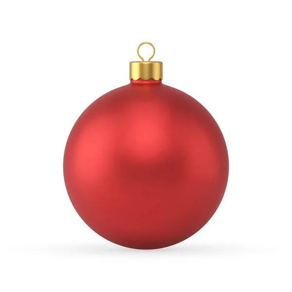 Tradicional metálico rojo Año Nuevo juguete decorativo realista plantilla vector ilustración — Vector de stock