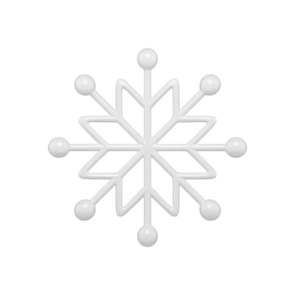 Elegant white ornamental snowflake realistic vector illustration. Luxury design decor — Stock Vector