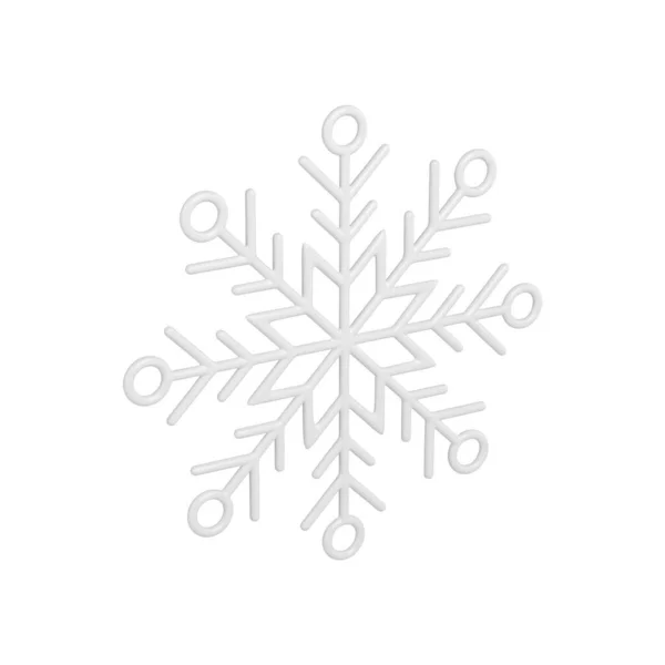 エレガントな冬の天候の白い雪の結晶現実的なベクトルイラスト。ラグジュアリーなクリーンデザイン — ストックベクタ