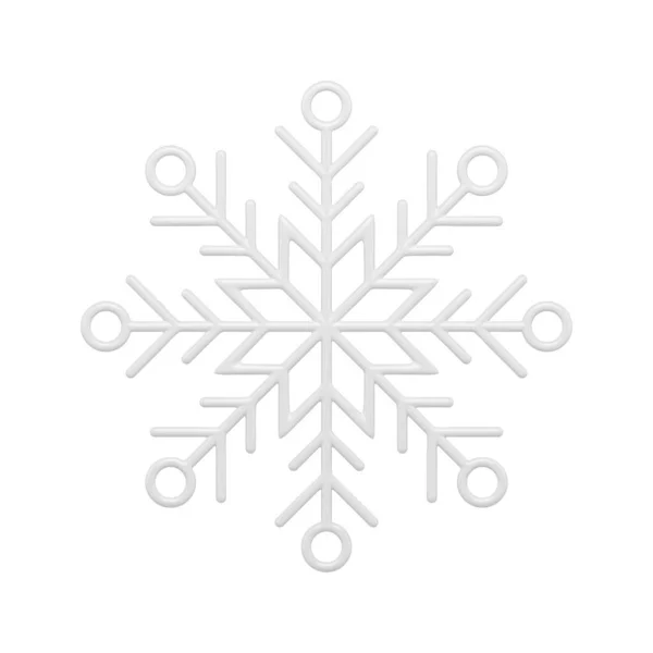 冷凍白い雪の結晶テンプレート現実的なデザインベクトルイラスト。優雅なクリスマスツリー — ストックベクタ