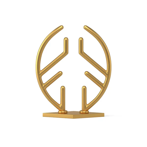 Абстрактна золота металева декоративна новорічна статуетка реалістичний вектор мінімалістична ялина — стоковий вектор