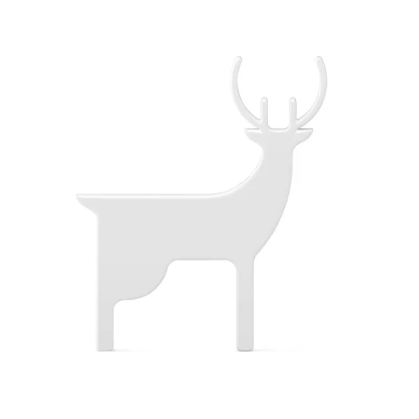 Ice forest deer minimalist shape Christmas festive decor realistic vector illustration — стоковый вектор