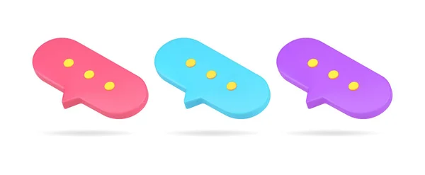 Isométrico multicolorido fala bolha dicas rápidas conjunto 3d ícone vetor internet redes sociais diálogo — Vetor de Stock
