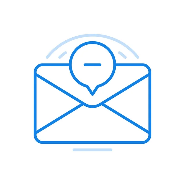 Unread letter by email vector line icon. Unverified newsletter closed envelope with minus. — Stockvector