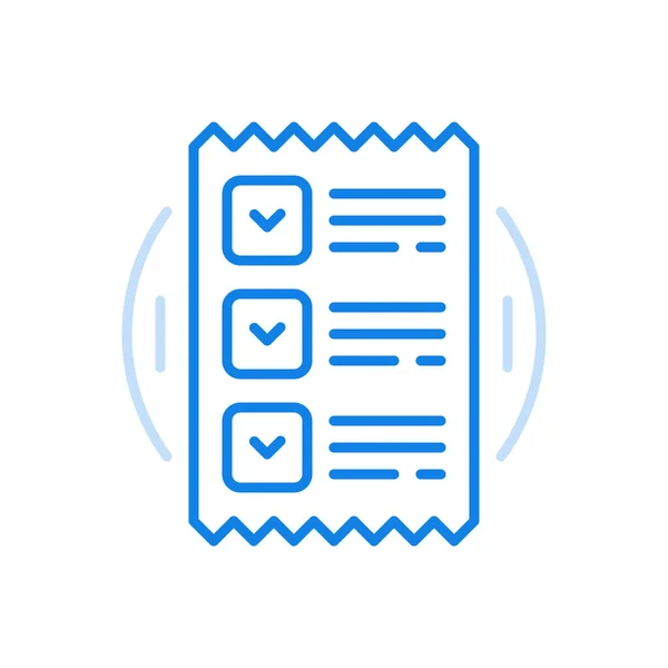 List of tasks line vector icon. Checklist of necessary notes torn out notebook. — Vettoriale Stock