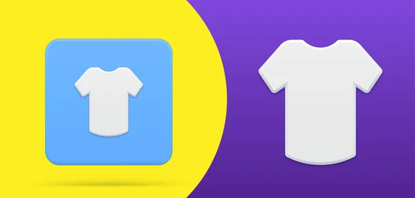 Απλό t πουκάμισο υφασμάτινη εφαρμογή αγορών 3d εικονίδιο σύνολο διάνυσμα εικονογράφηση μπουτίκ μόδας — Διανυσματικό Αρχείο
