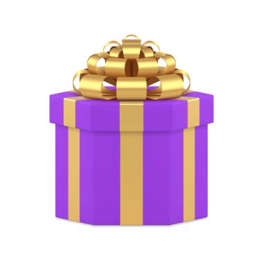 Bayram kutlaması için parlak neon renkli çokgen karton hediye paketi