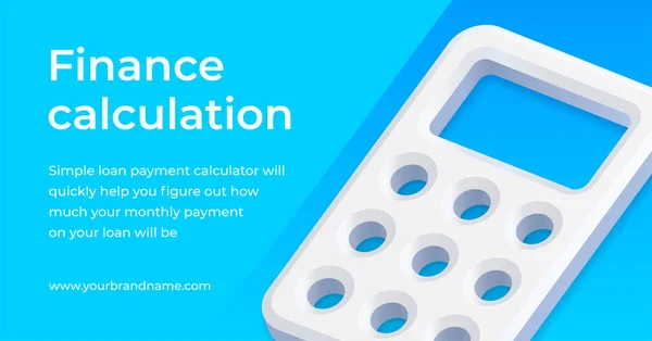 Finance calculation online website banking service application for counting payment promo banner — Vetor de Stock