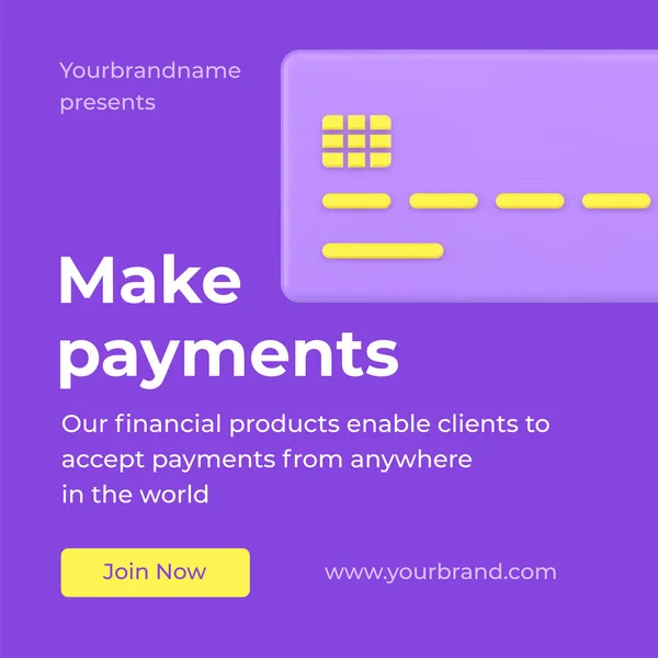 Carta di credito globale pagamento servizio online landing page promo post vettoriale illustrazione — Vettoriale Stock