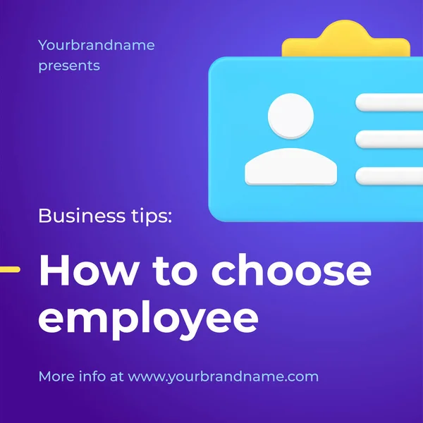 How to choose employee internet service headhunting quick tips with personnel id card post vector — Διανυσματικό Αρχείο