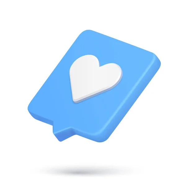 Realistic heart shape in speech bubble 3d icon quick tips for romance dating wedding vector — 图库矢量图片