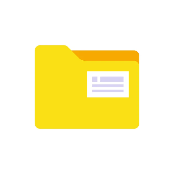 Зберігання жовтої паперової теки з міткою для організації каталогу документів Векторні плоскі ілюстрації — стоковий вектор
