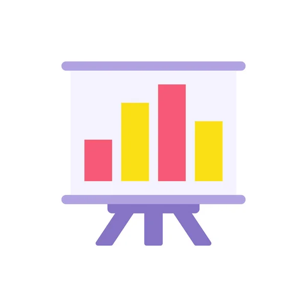 Tablero de presentación de negocios con gráficos vector ilustración plana. Flip chart con gráfico de crecimiento — Vector de stock
