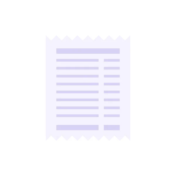 Facture en papier simple avec des extrémités déchiquetées et impression vectorielle de texte illustration plate. Journal vierge — Image vectorielle