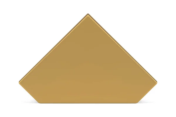 Realista de oro irregular pentágono forma geométrica isométrica brillante 3d plantilla vector ilustración — Vector de stock