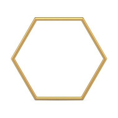 Gerçekçi altın altıgen geleneksel şekil metalik dekoratif tasarım 3d şablon vektörü