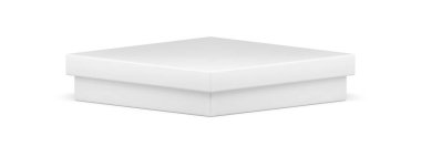 Gösteri veya ürün sunumu için klasik beyaz parıltılı kare sahne izometrik tasarımı